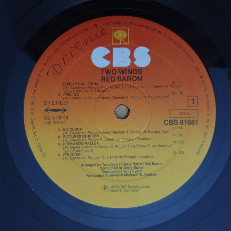 Red Baron  Two Wings   Vinyl LP Record - (VG+) (verygoodplus)