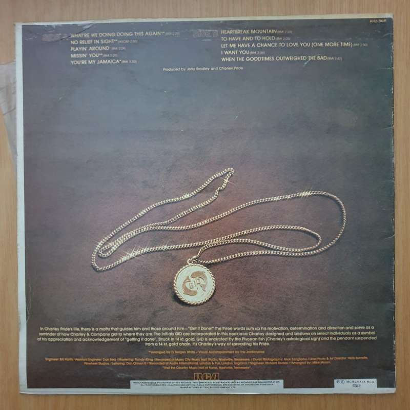 Charley Pride  You're My Jamaica - Vinyl LP Record - Very-Good+ Quality (VG+) (verygoodplus)