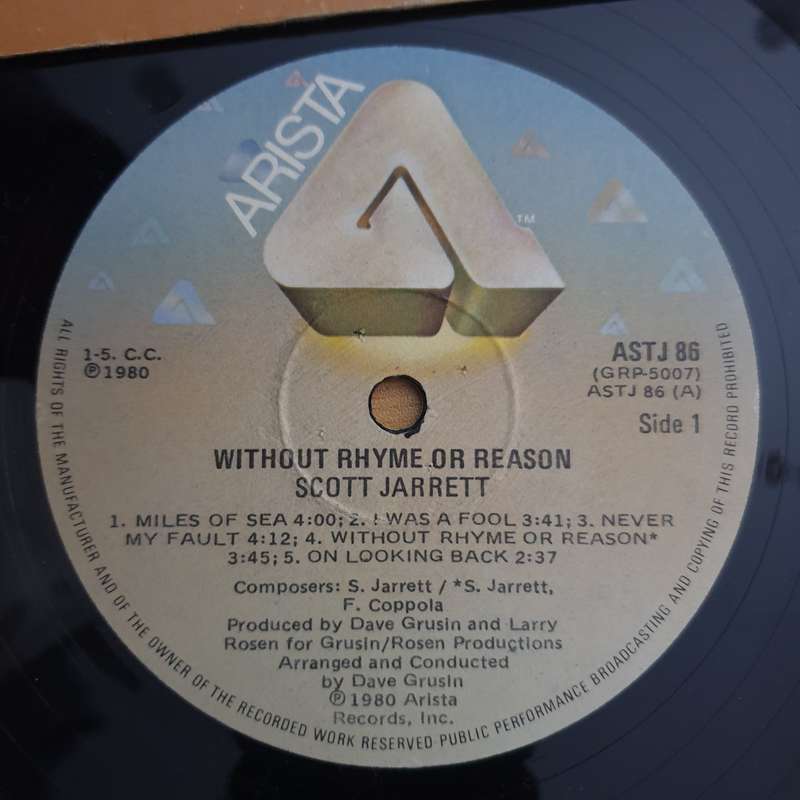 Scott Jarrett  Without Rhyme Or Reason - Vinyl LP Record - Very-Good+ Quality (VG+) (verygoodp...