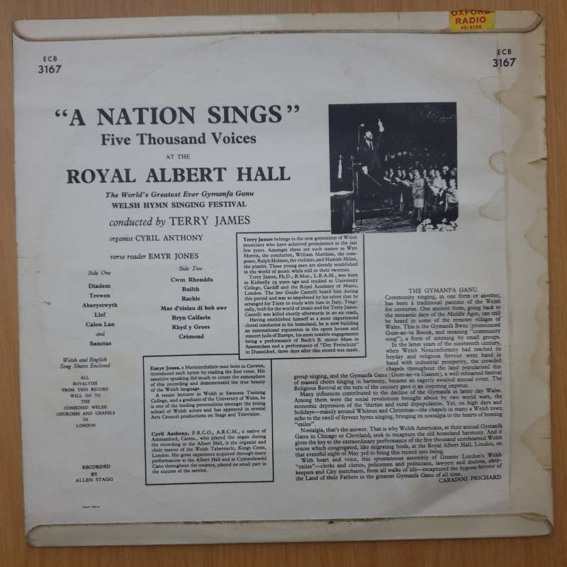 The World Of Wales Vol. 2 - A Nation Sings: Five Thousand Voices At The Royal Albert Hall - Vinyl...