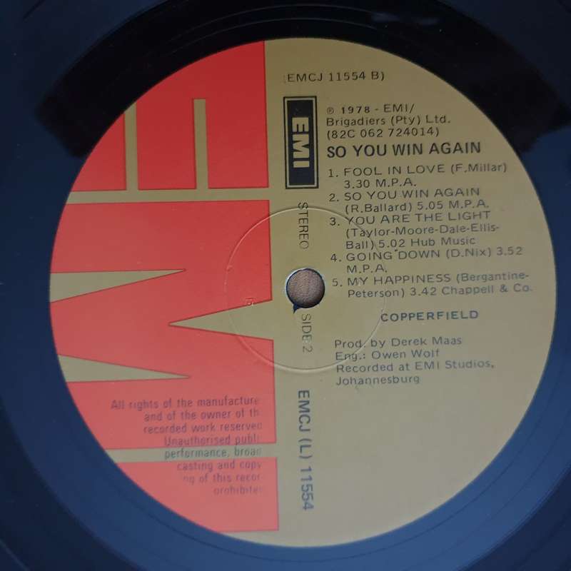 Copperfield  So You Win Again - Vinyl LP Record - Very-Good+ Quality (VG+) (verygoodplus)