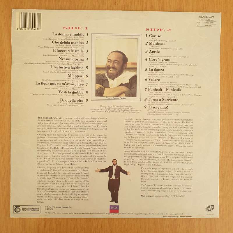 Pavarotti  The Essential Pavarotti - Vinyl LP Record - Very-Good+ Quality (VG+) (verygoodplus)