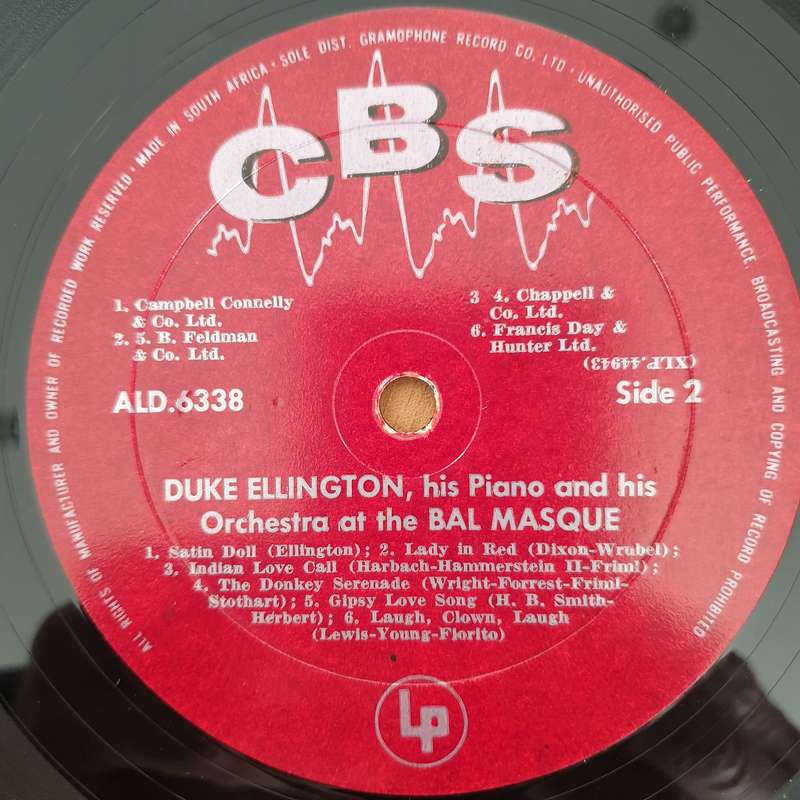 Duke Ellington  Duke Ellington His Piano And His Orchestra At The Bal Masque - Vinyl LP Record...