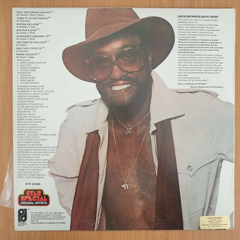 Billy Paul  Only The Strong Survive  - Vinyl LP Record - Very-Good+ Quality (VG+) (verygoodplus)