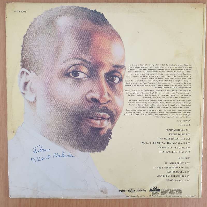 Junior Mance  Junior  - Vinyl LP Record - Very-Good- Quality (VG-) (minus)