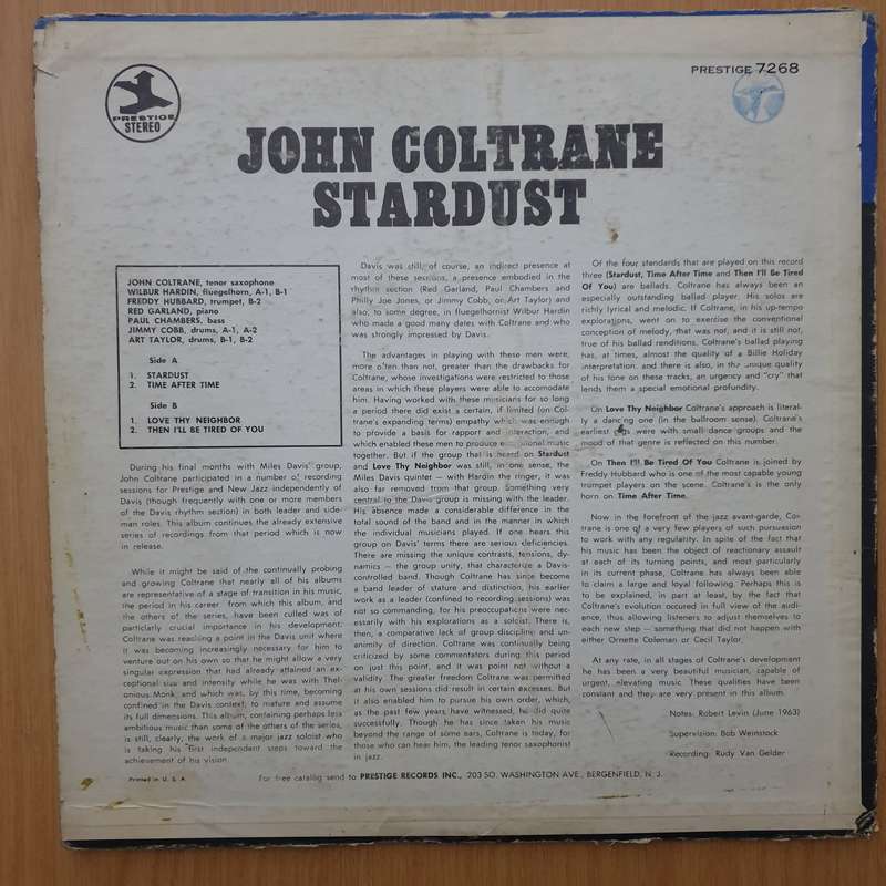 John Coltrane  Stardust  - Vinyl LP Record - Good+ Quality (G+) (gplus)
