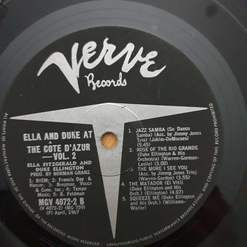 Ella Fitzgerald / Duke Ellington  Ella & Duke At The Côte D'Azur - Part 2 - Vinyl LP Record -...