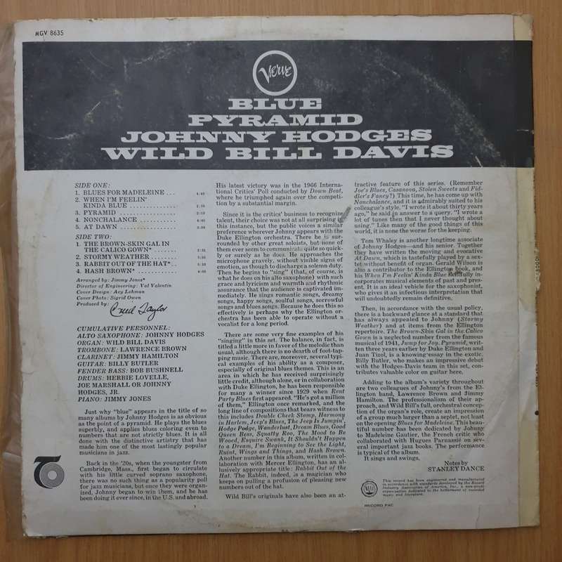 Johnny Hodges, Wild Bill Davis  Blue Pyramid  - Vinyl LP Record - Very-Good- Quality (VG-) (mi...
