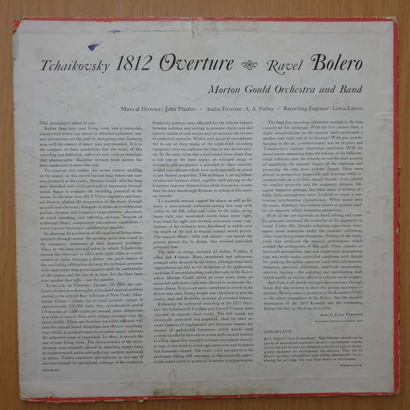 Morton Gould Orchestra And Band, Tchaikovsky / Ravel  1812 Overture Sound Spectacular - Vinyl ...