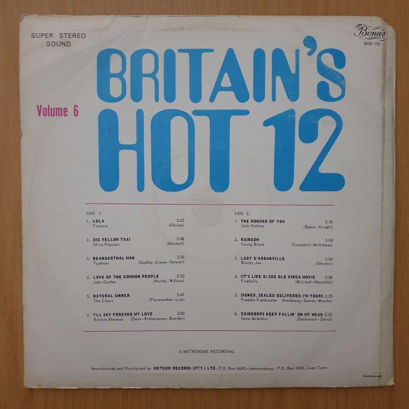 Britain's Hot 12 - Vinyl LP Record - Very-Good+ Quality (VG+) (verygoodplus)