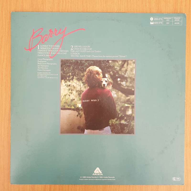 Barry Manilow  Barry (Germany) - Vinyl LP Record - Very-Good+ Quality (VG+) (verygoodplus)