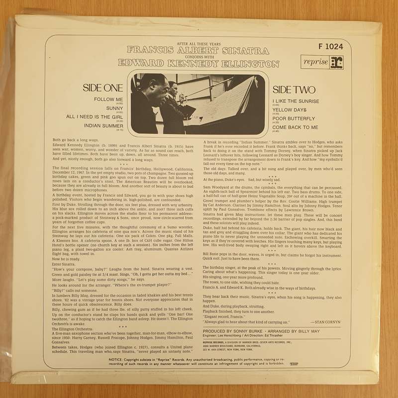 Francis Albert Sinatra & Edward Kennedy Ellington (Duke)  Francis A. & Edward K. - Vinyl LP Re...