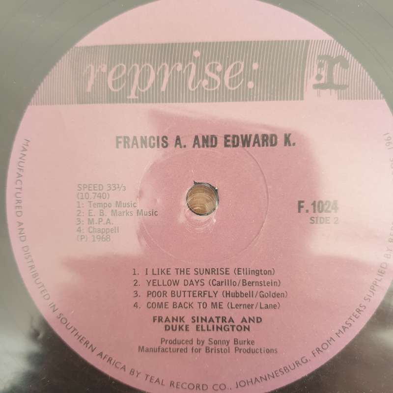 Francis Albert Sinatra & Edward Kennedy Ellington (Duke)  Francis A. & Edward K. - Vinyl LP Re...