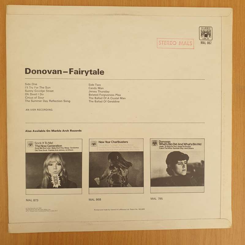 Donovan  Fairytale (867) - Vinyl LP Record - Very-Good+ Quality (VG+) (verygoodplus)