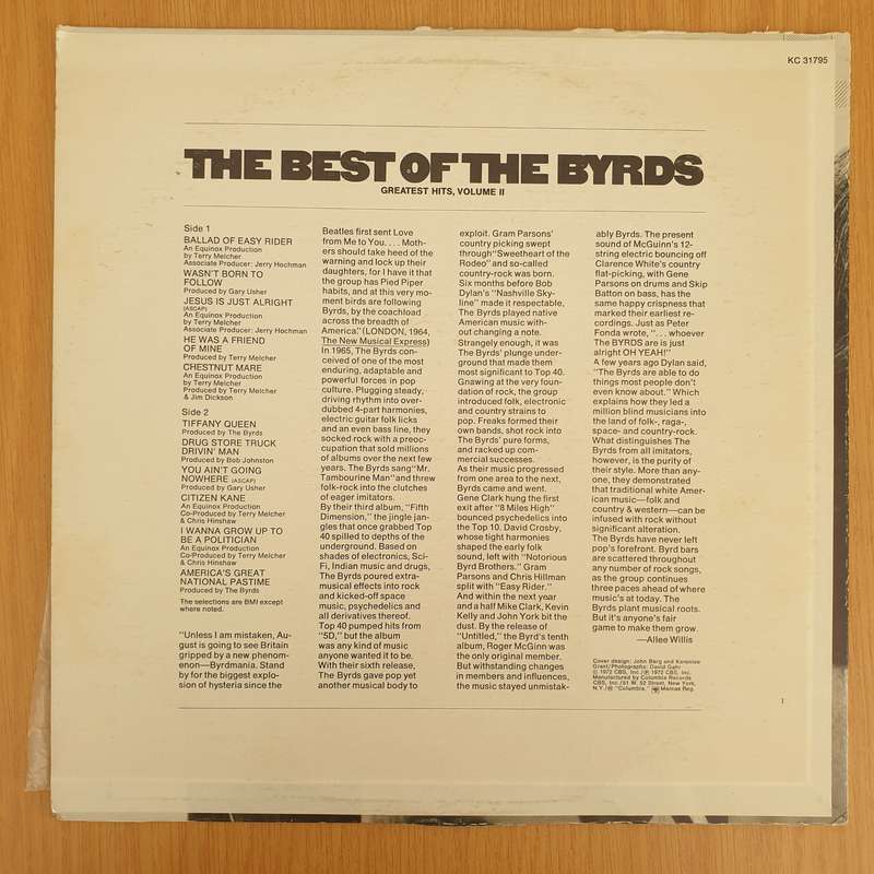 The Byrds  The Best Of The Byrds Greatest Hits, Volume II - Vinyl LP Record - Very-Good+ Quali...