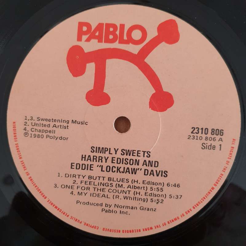 Harry Edison and Eddie 'Lockjaw' Davis  Simply Sweets - Vinyl LP Record - Very-Good+ Quality (...