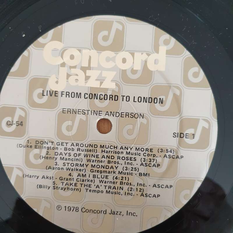 Ernestine Anderson  Live From Concord To London - Vinyl LP Record - Very-Good+ Quality (VG+) (...