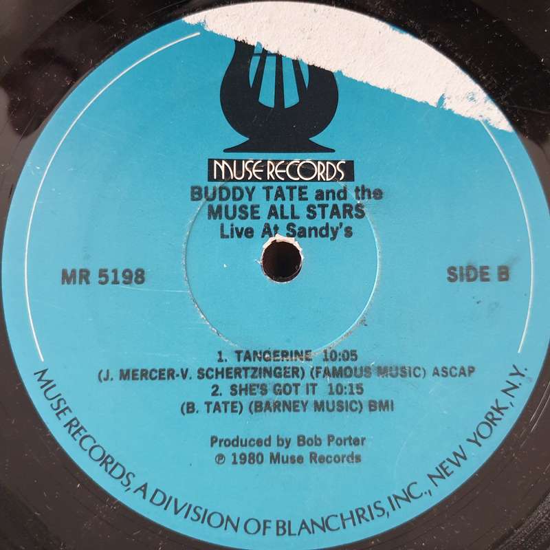 Buddy Tate And The Muse Allstars  Live At Sandy's - Vinyl LP Record - Very-Good Quality (VG)  ...