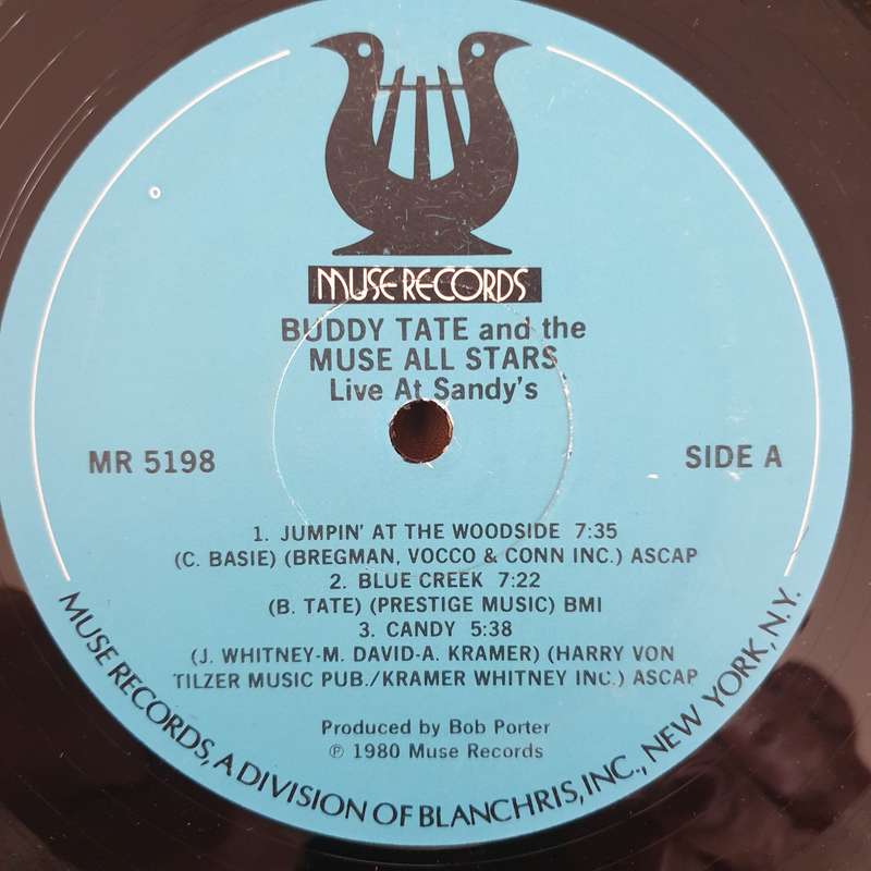Buddy Tate And The Muse Allstars  Live At Sandy's - Vinyl LP Record - Very-Good Quality (VG)  ...