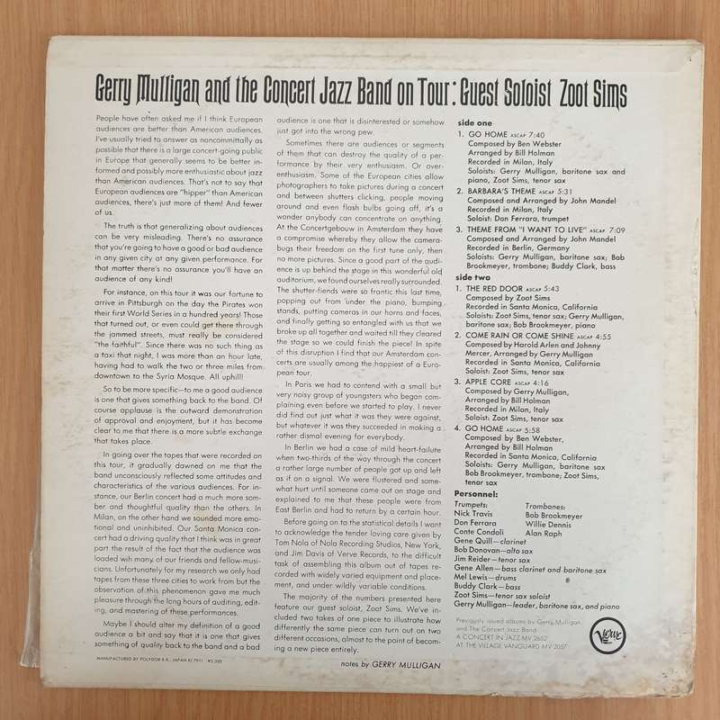 Gerry Mulligan And The Concert Jazz Band Guest Soloist: Zoot Sims  Gerry Mulligan And The Conc...