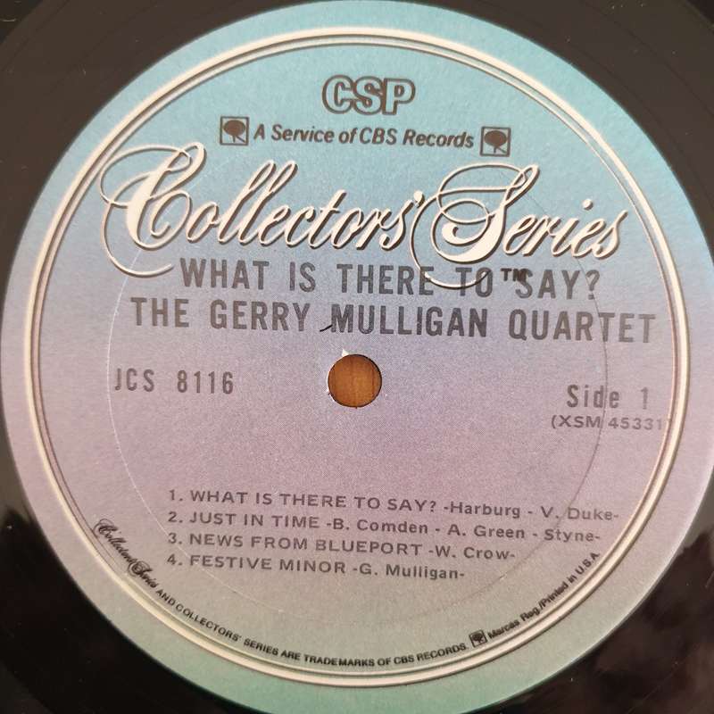 The Gerry Mulligan Quartet  What Is There To Say? - Vinyl LP Record - Very-Good+ Quality (VG+)...