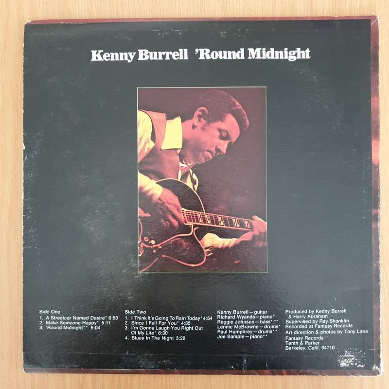 Kenny Burrell  'Round Midnight - Vinyl LP Record - Very-Good Quality (VG)  (verry)