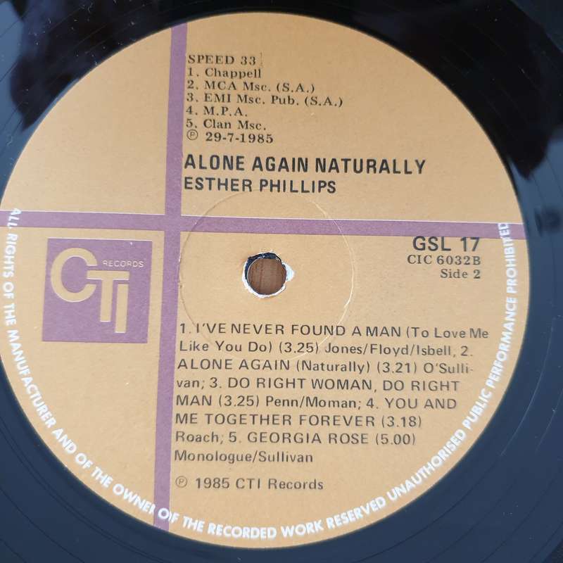 Esther Phillips  Alone Again, Naturally - Vinyl LP Record - Very-Good+ Quality (VG+) (verygood...