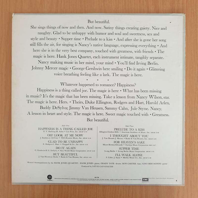 Nancy Wilson  But Beautiful - Vinyl LP Record - Very-Good+ Quality (VG+) (verygoodplus)