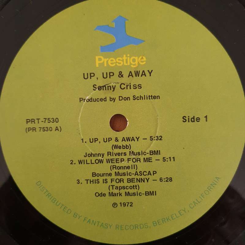 Sonny Criss  Up, Up And Away - Vinyl LP Record - Very-Good+ Quality (VG+) (verygoodplus)