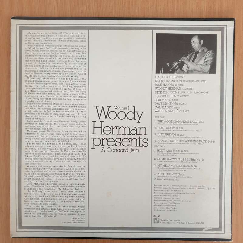 Woody Herman  Presents A Concord Jam Volume 1 - Vinyl LP Record - Very-Good+ Quality (VG+) (ve...