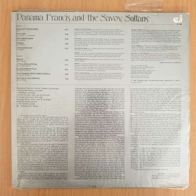 Panama Francis And The Savoy Sultans  - Vinyl LP Record - Very-Good+ Quality (VG+) (verygoodplus)