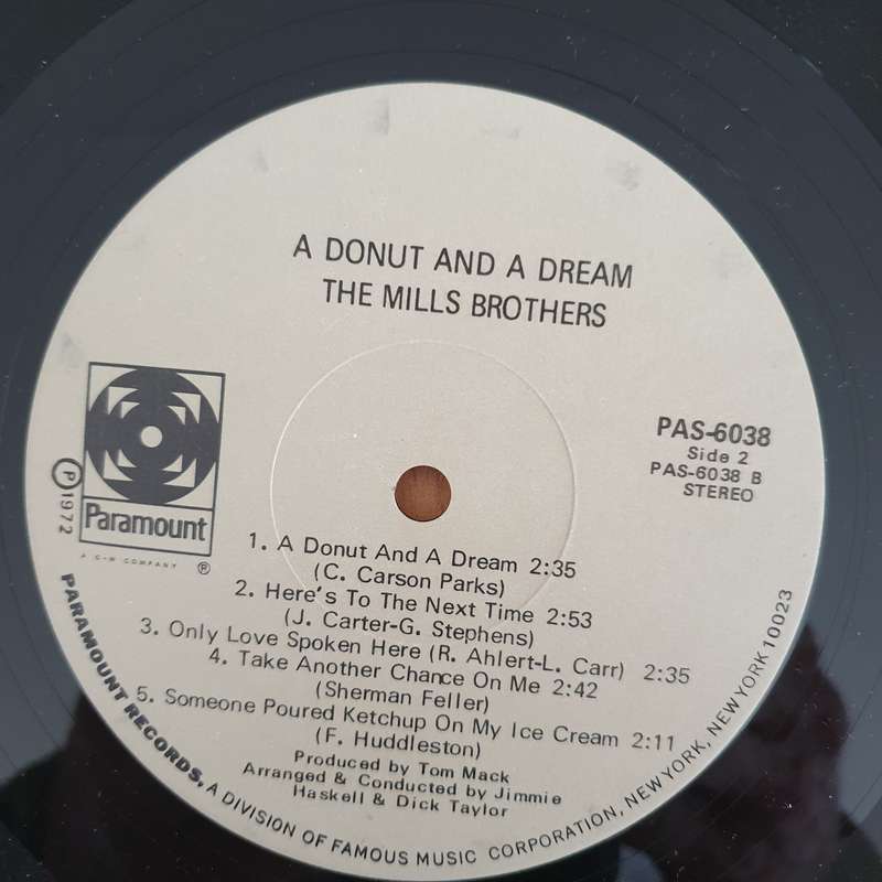 The Mills Brothers  A Donut And A Dream  - Vinyl LP Record - Very-Good+ Quality (VG+) (verygoo...