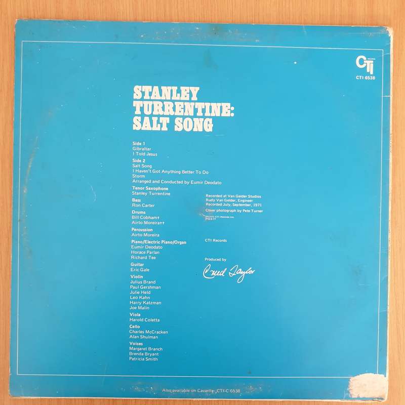 Stanley Turrentine  Salt Song - Vinyl LP Record - Very-Good- Quality (VG-) (minus)
