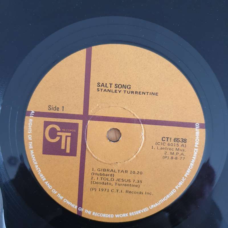 Stanley Turrentine  Salt Song - Vinyl LP Record - Very-Good- Quality (VG-) (minus)
