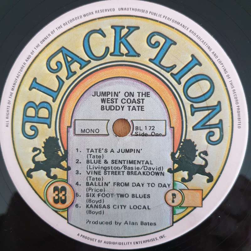 Buddy Tate  Jumpin' On The West Coast!  - Vinyl LP Record - Very-Good+ Quality (VG+) (verygood...