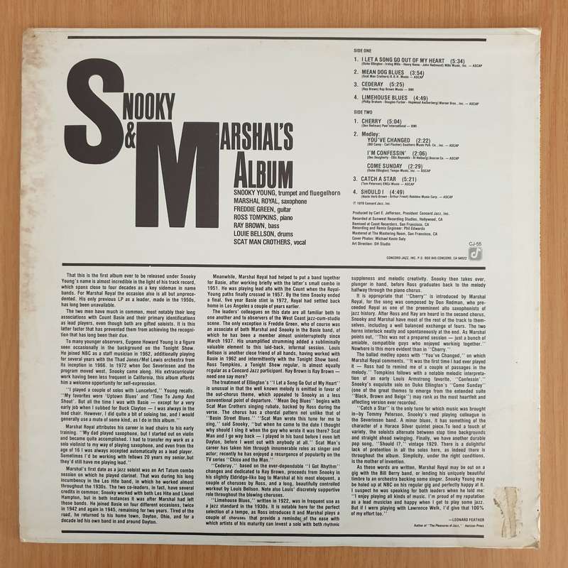 Snooky Young, Marshal Royal, Freddie Green, Ross Tompkins, Ray Brown, Louie Bellson Special Guest...