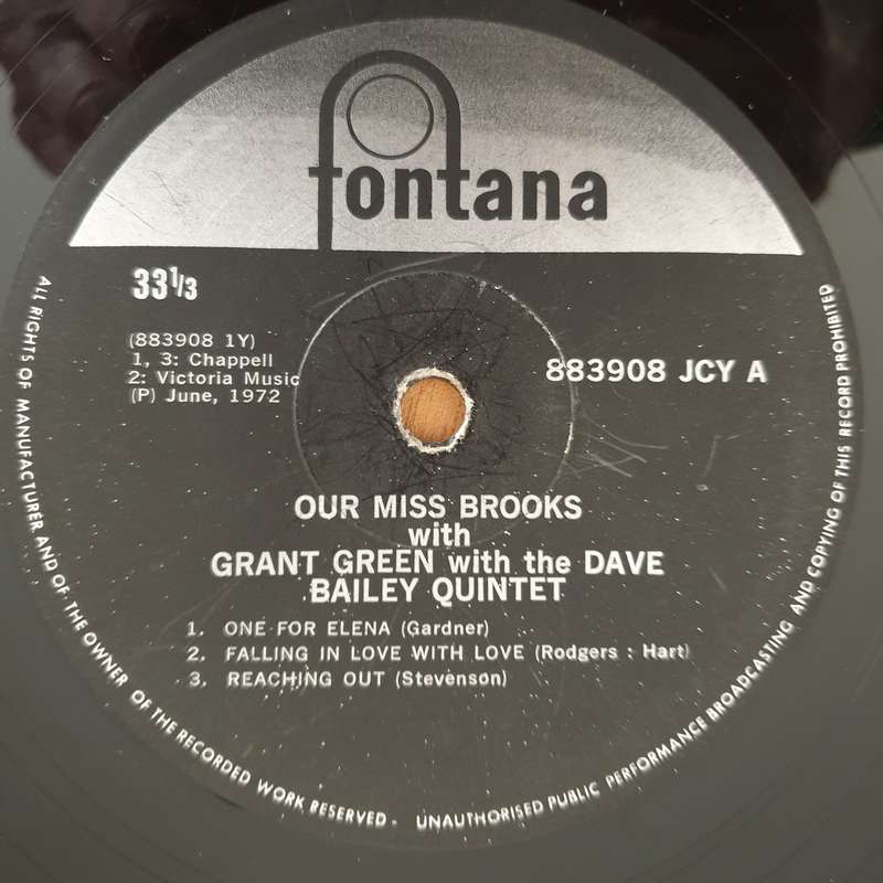 Grant Green With The Dave Bailey Quintet  Our Miss Brooks -  Vinyl LP Record - Good+ Quality (...