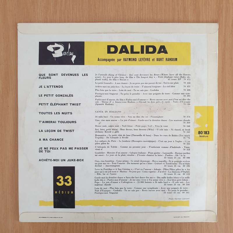 Dalida  Dalida (10") - Vinyl LP Record - Very-Good Quality (VG)  (verry)