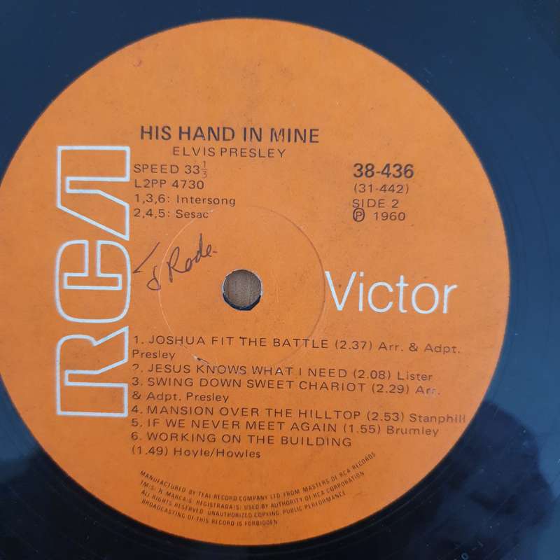 Elvis - His Hand in Mine - Vinyl LP Record - Opened  - Good Quality (G)