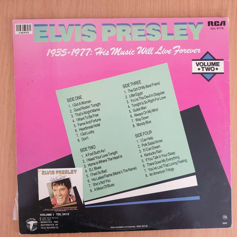 Elvis Presley - His Life and Times Vol Two - Double Vinyl LP Record - Very-Good+ Quality (VG+) (v...