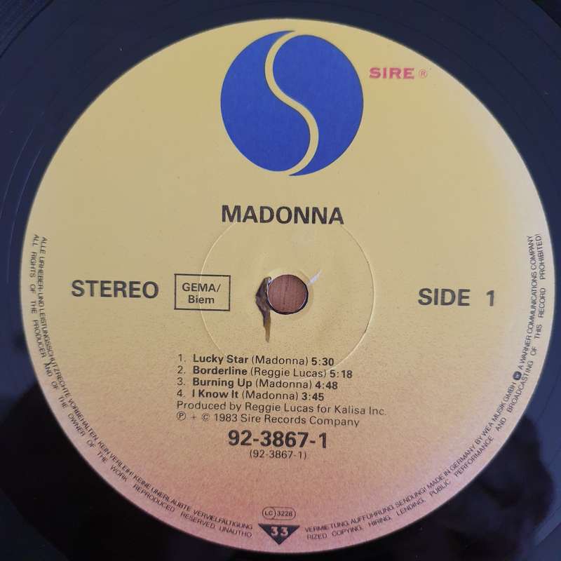 Madonna  Madonna (Germany Pressing)  - Vinyl LP Record - Very-Good+ Quality (VG+) (verygoodplus)