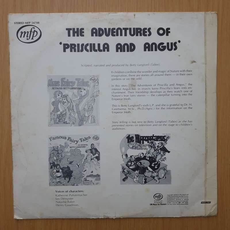 The Adventures of Priscilla and Angus - Betty Langford  - Vinyl LP Record - Very-Good+ Quality (V...
