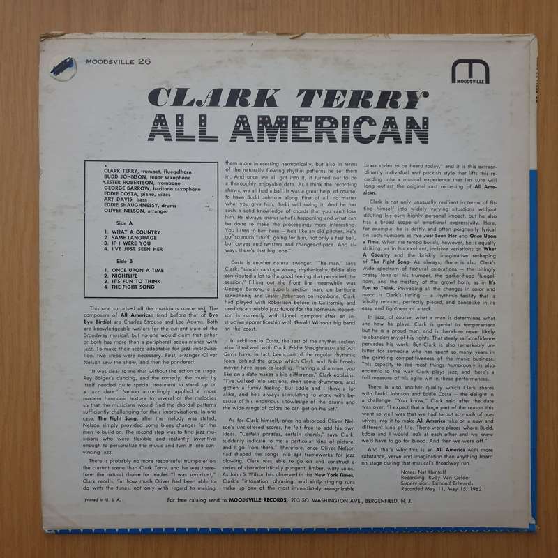 Clark Terry  All American - Vinyl LP Record - Very-Good+ Quality (VG+) (verygoodplus)