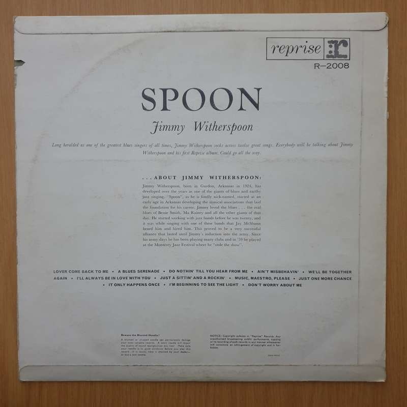 Jimmy Witherspoon  'Spoon - Vinyl LP Record - Very-Good+ Quality (VG+) (verygoodplus)