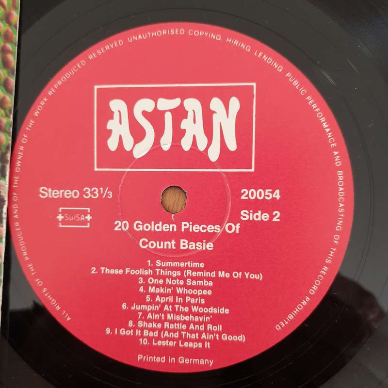 Count Basie  20 Golden Pieces Of Count Basie (Germany Pressing) - Vinyl LP Record - Very-Good+...