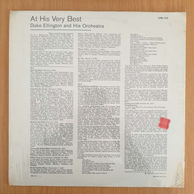 Duke Ellington And His Orchestra  At His Very Best - Vinyl LP Record - Very-Good+ Quality (VG+...