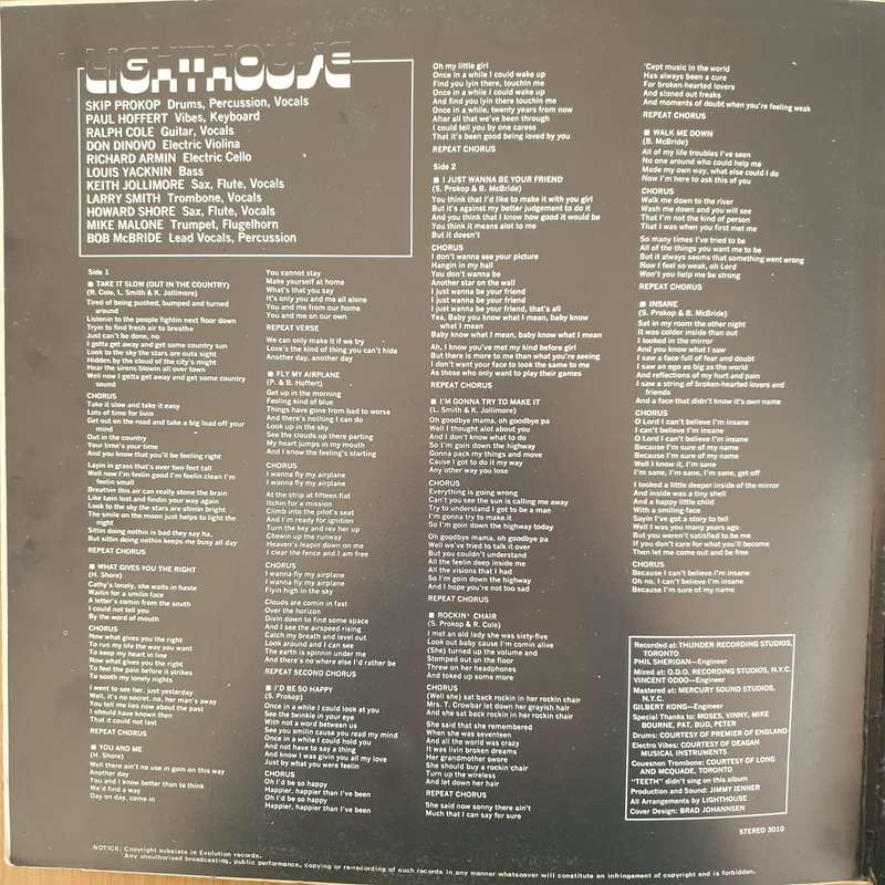 Lighthouse  Thoughts Of Movin' On - Vinyl LP Record - Very-Good+ Quality (VG+) (verygoodplus)