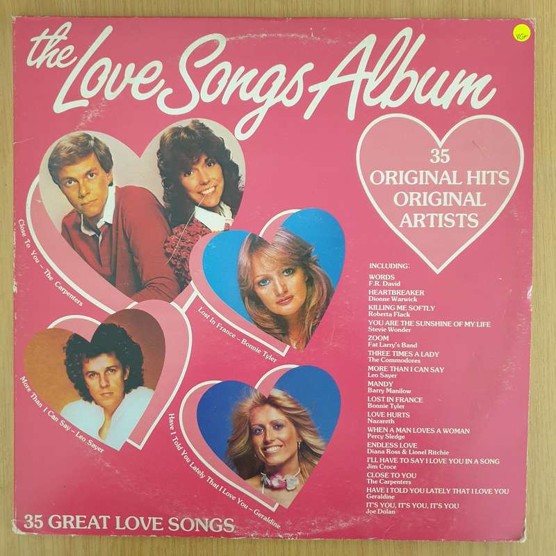 The Love Songs Album - 35 Original Hits - Original Artists  - Double Vinyl LP Record  (VG+)