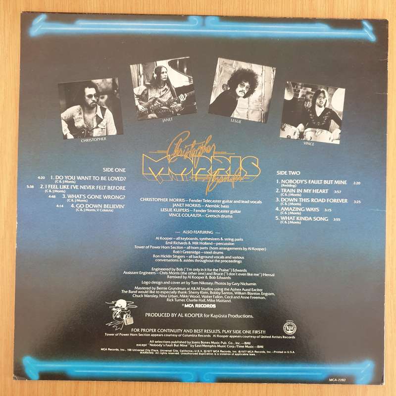 Christopher Morris Band  Christopher Morris Band - Vinyl LP Record - Very-Good+ Quality (VG+) ...
