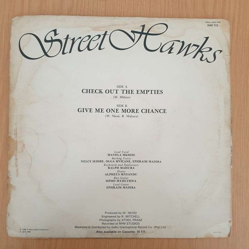Street Hawks  Check Out The Empties -  Vinyl LP Record - Good+ Quality (G+) (gplus)
